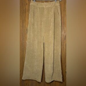 Women's Tan Corduroy Cropped Pants